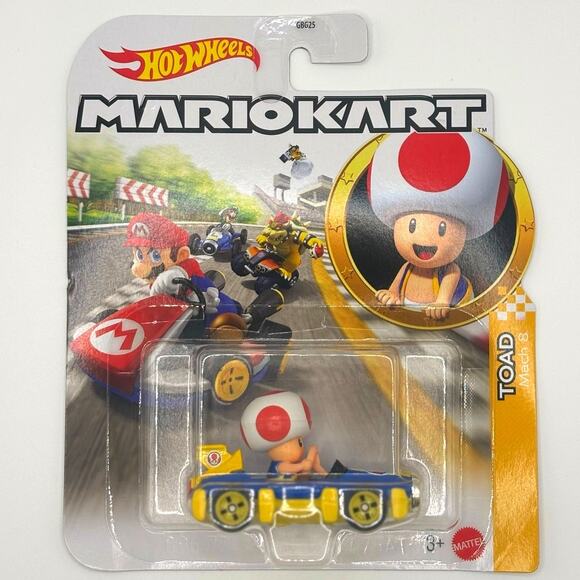 NEW Mattel HDB35 Hot Wheels Mario Kart 1:64 TOAD Mach 8 Diecast Car - Picture 2 of 4